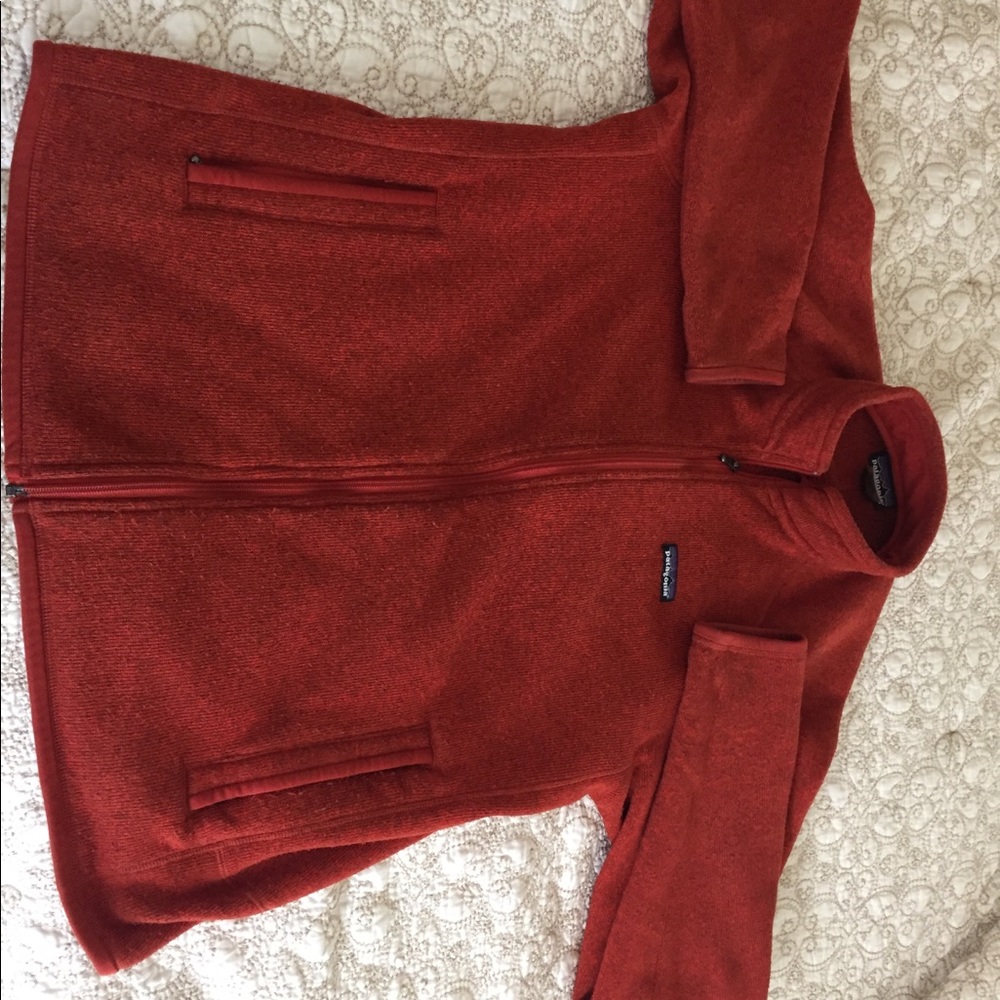 Patagonia Orange Fleece Zip-Up Jacket